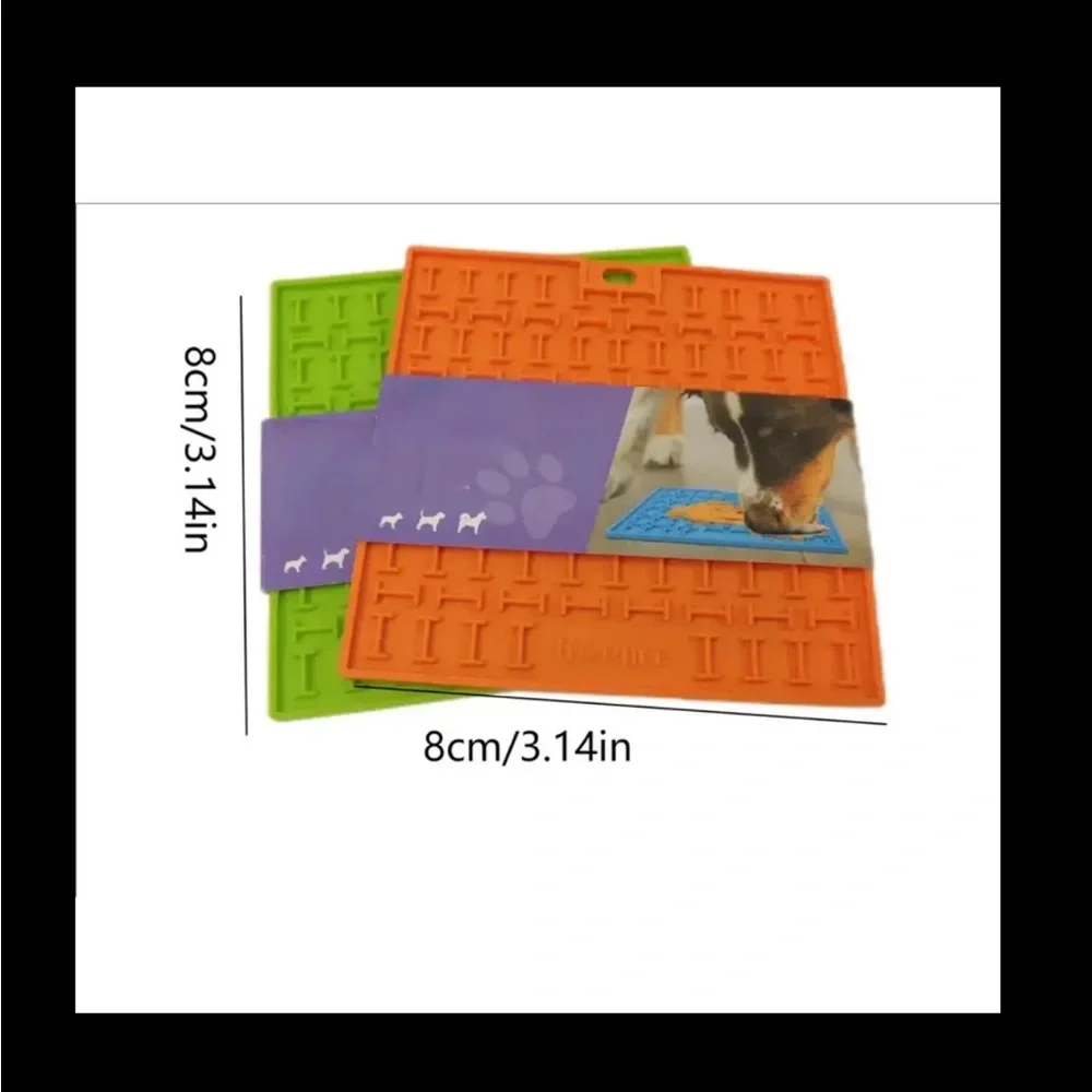 Boence 🪢 NIB!! Dog & Cat Licking Pad Set of 2 - Orange and Green